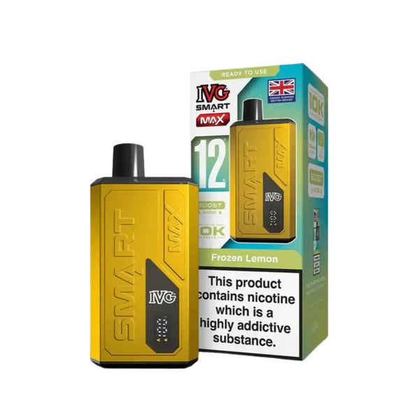 IVG Smart Max 10k Prefilled Pod Vape Kit Box of 5 - Frozen Lemon - vapeukwholesale