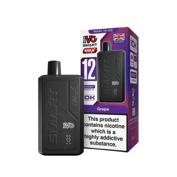 IVG Smart Max 10k Prefilled Pod Vape Kit Box of 5 - Grape - vapeukwholesale