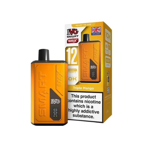 IVG Smart Max 10k Prefilled Pod Vape Kit Box of 5 - Triple Mango - vapeukwholesale