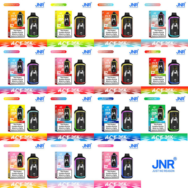JNR ACE 36k Prefilled Vape Kit Pack of 5 - Black Dragon Ice - vapeukwholesale