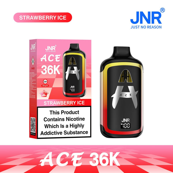 JNR ACE 36k Prefilled Vape Kit Pack of 5 - Strawberry Ice - vapeukwholesale