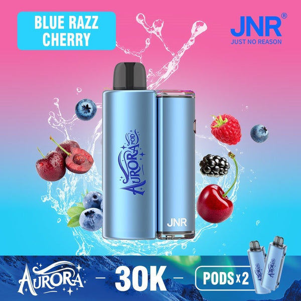 Flavour Blue Razz Cherry of JNR Aurora 30k Pod vape Kit - Box of 5
