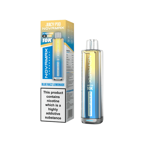 Juicy Pod Novamax 10k Prefilled Pod Vape Kit - Pack of 5 - Blue Razz Lemonade - vapeukwholesale
