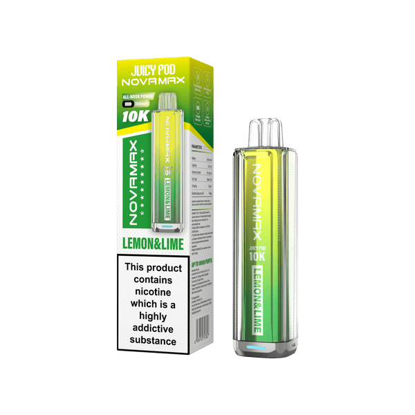Juicy Pod Novamax 10k Prefilled Pod Vape Kit - Pack of 5 - Lemon & Lime - vapeukwholesale