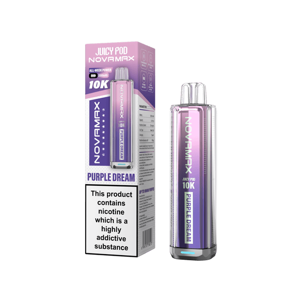 Juicy Pod Novamax 10k Prefilled Pod Vape Kit - Pack of 5 - Purple Dream - vapeukwholesale