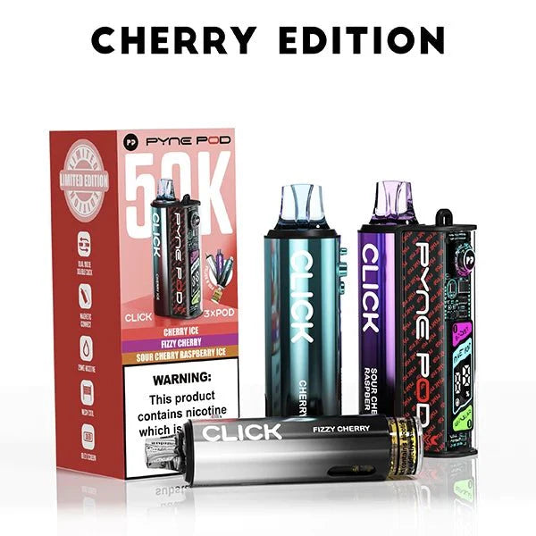 Pyne Pod Click 50k Prefilled Pod Vape Kit Box of 5 - Cherry Edition