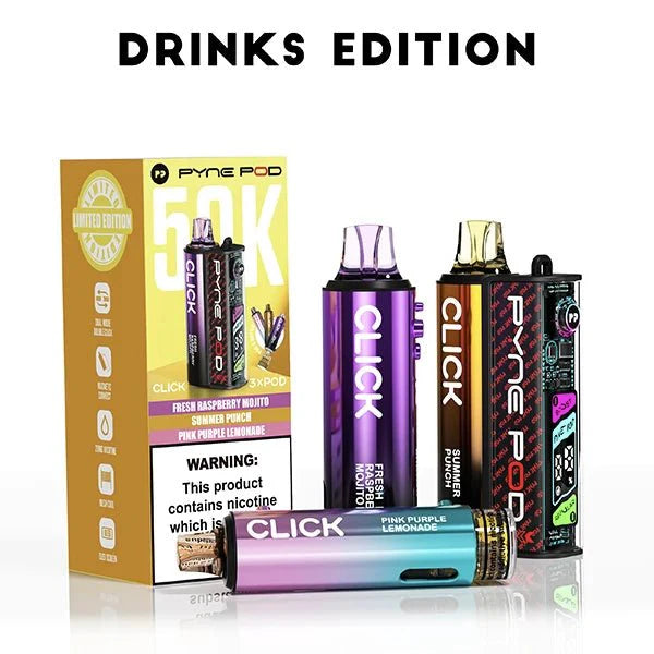 Pyne Pod Click 50k Prefilled Pod Vape Kit Box of 5 - Drinks Edition