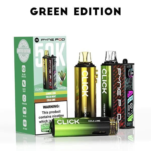 Pyne Pod Click 50k Prefilled Pod Vape Kit Box of 5 - Green Edition