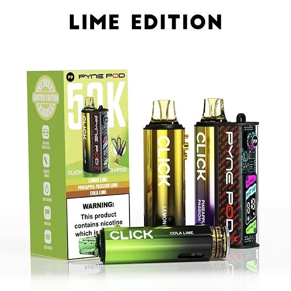 Pyne Pod Click 50k Prefilled Pod Vape Kit Box of 5 - Lime Edition