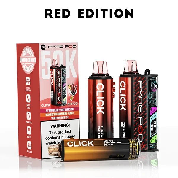 Pyne Pod Click 50k Prefilled Pod Vape Kit Box of 5 - Red Edition