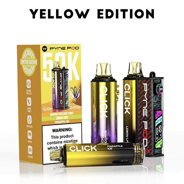 Pyne Pod Click 50k Prefilled Pod Vape Kit Box of 5 - Yellow Edition