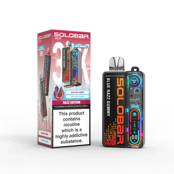 Solo Bar Boost 30K Prefilled Vape Kit Box of 5 - Razz Edition - vapeukwholesale