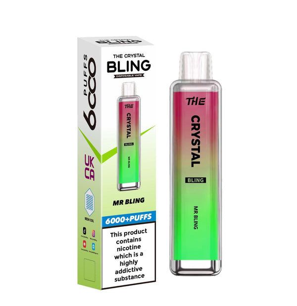 The Crystal Bling 6000 Prefilled Pod Vape - Box of 10 Red Apple Ice ( £19.99 )