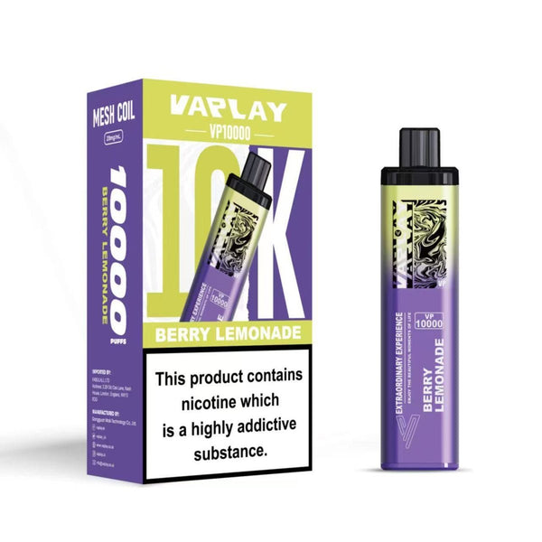 Vaplay VP10000 Prefilled Pod Vape Kit Box of 5 - Berry Lemonade - vapeukwholesale