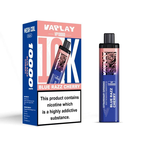Vaplay VP10000 Prefilled Pod Vape Kit Box of 5 - Blue Razz Cherry - vapeukwholesale