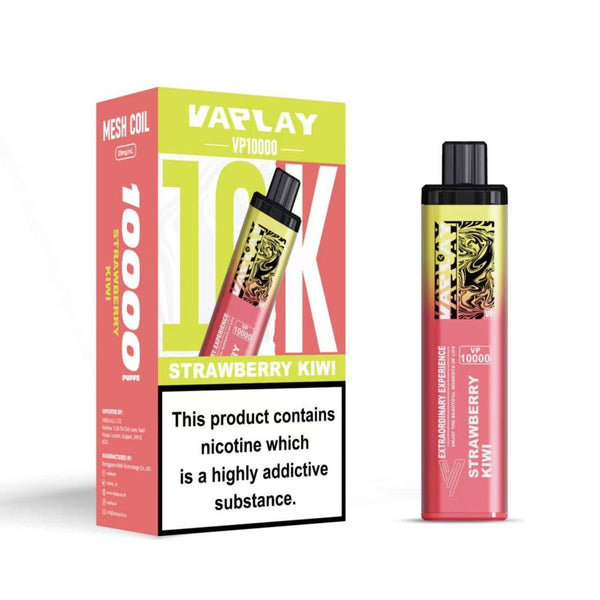Vaplay VP10000 Prefilled Pod Vape Kit Box of 5 - Strawberry Kiwi - vapeukwholesale