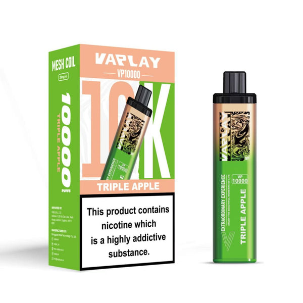 Vaplay VP10000 Prefilled Pod Vape Kit Box of 5 - Triple Apple - vapeukwholesale