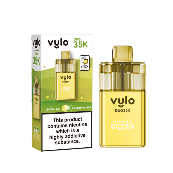 Vylo Duo 35k Prefilled 2 in 1 Pod Vape Box of 5 - Lemon Lime & Lemon Guava - vapeukwholesale