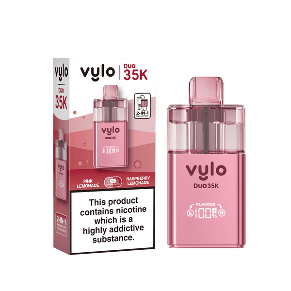 Vylo Duo 35k Prefilled 2 in 1 Pod Vape Box of 5 - Pink Lemonade & Raspberry Lemonade - vapeukwholesale