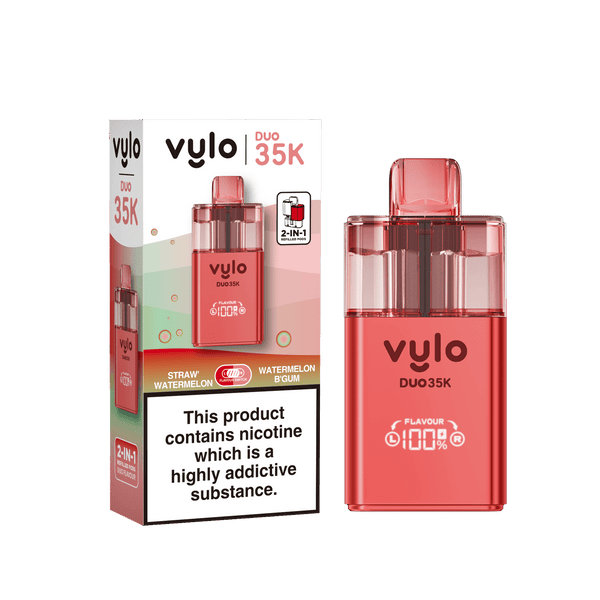 Vylo Duo 35k Prefilled 2 in 1 Pod Vape Box of 5 - Straw Watermelon & Watermelon B - Gum - vapeukwholesale