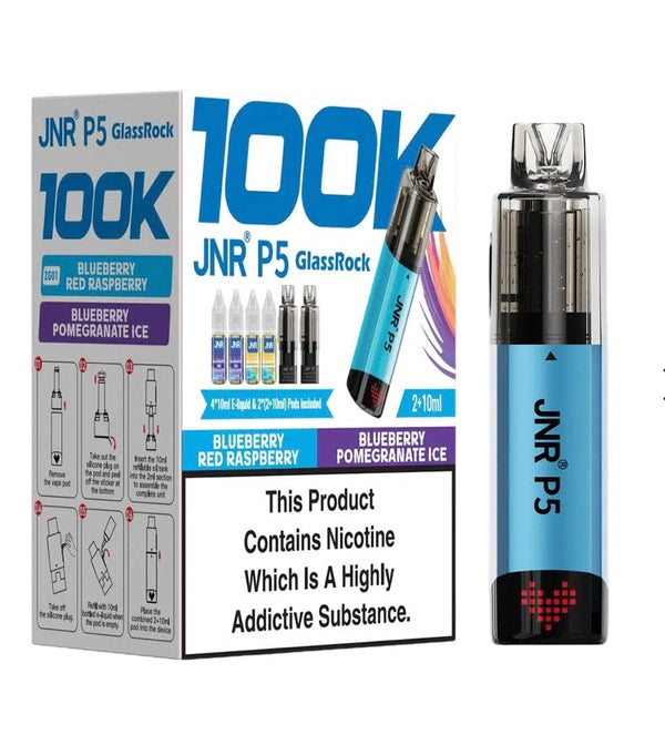 JNR P5 GlassRock 100k Refillable Vape Device - Pack of 3