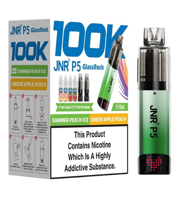 JNR P5 GlassRock 100k Refillable Vape Device - Pack of 3