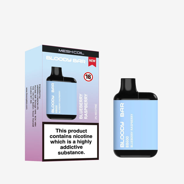 Bloody Bar BB600 Prefilled Pod Vape Pack of 10 - Blueberry Raspberry - vapeukwholesale