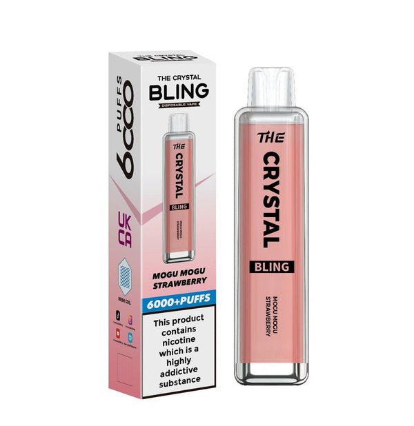 The Crystal Bling 6000 Prefilled Pod Vape - Box of 10 Mogu Mogu Strawberry ( £14.99 )