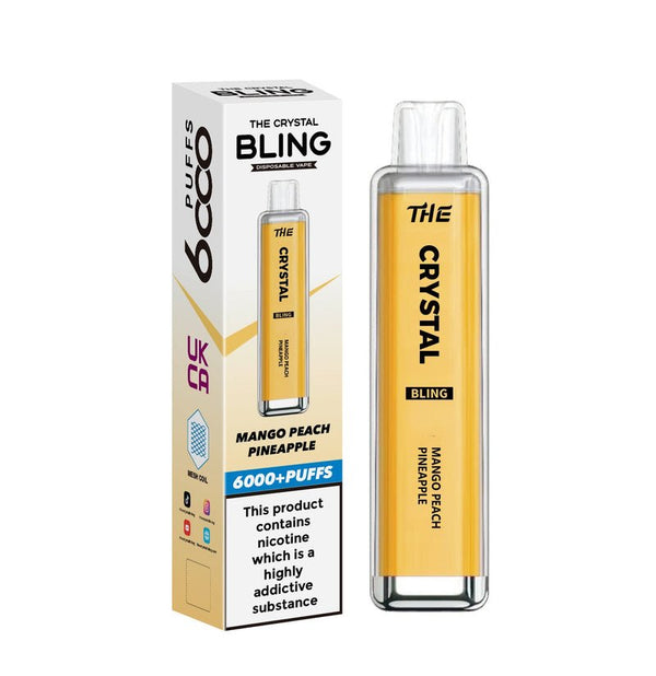 The Crystal Bling 6000 Prefilled Pod Vape - Box of 10 Mango Peach Pineapple ( £19.99 )
