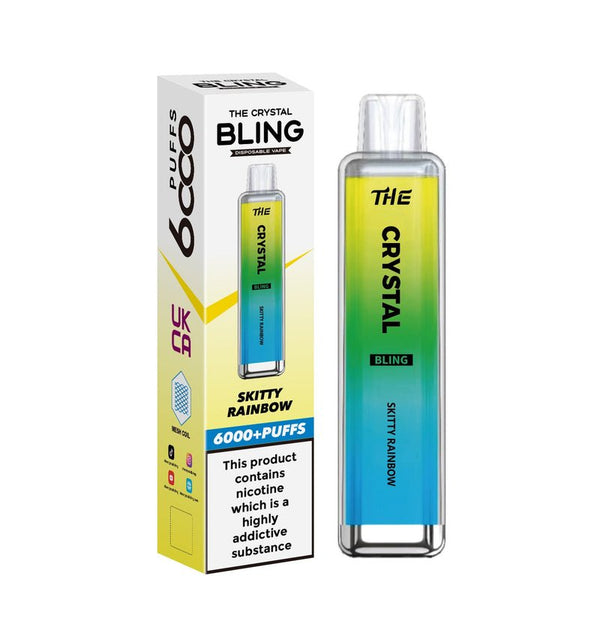 The Crystal Bling 6000 Prefilled Pod Vape - Box of 10 Mango Peach Pineapple ( £19.99 )