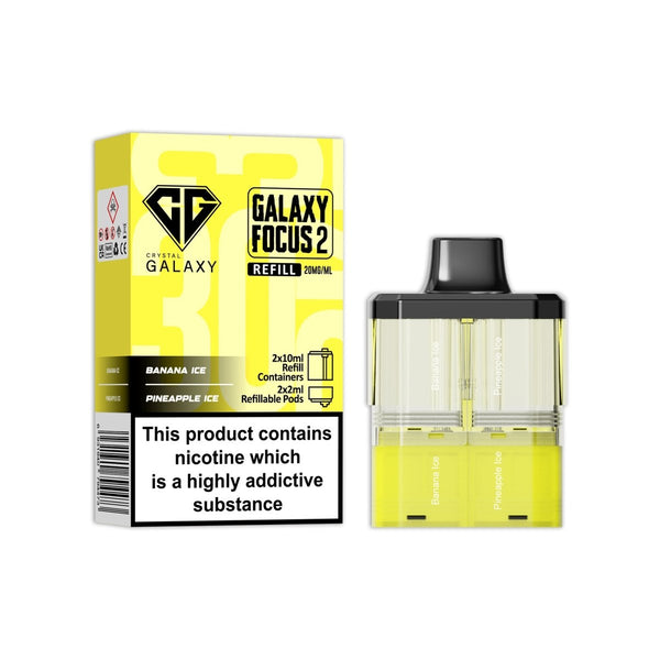 Crystal Galaxy Focus 2 Replacement Pods Pack of 5 - Banana Ice / Pineapple Ice - vapeukwholesale