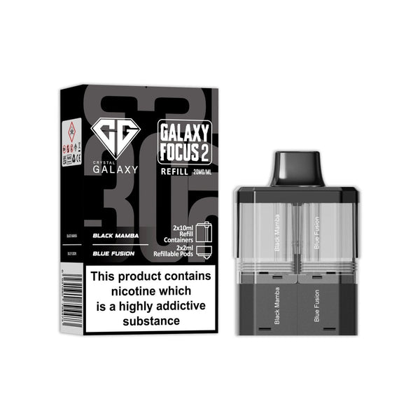 Crystal Galaxy Focus 2 Replacement Pods Pack of 5 - Black Mamba / Blue Fusion - vapeukwholesale