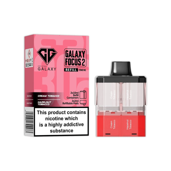 Crystal Galaxy Focus 2 Replacement Pods Pack of 5 - Cream Tobacco / Hazelnut Tobacco - vapeukwholesale