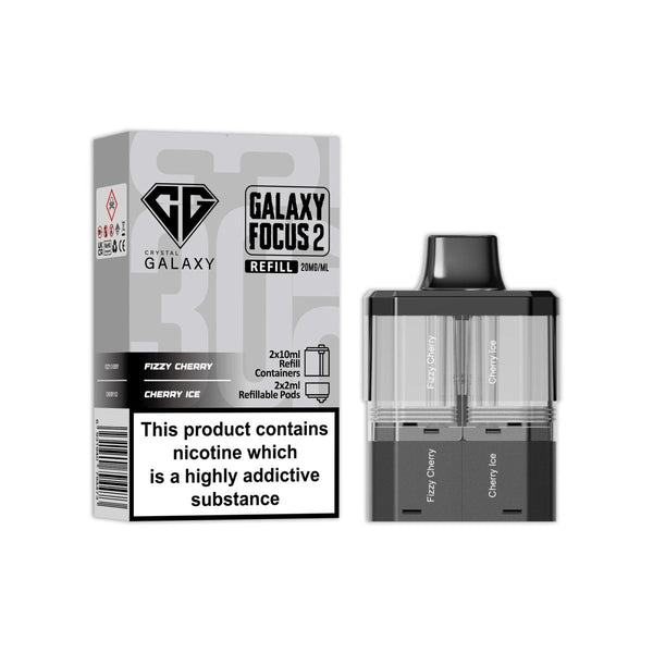 Crystal Galaxy Focus 2 Replacement Pods Pack of 5 - Fizzy Cherry / Cherry Ice - vapeukwholesale