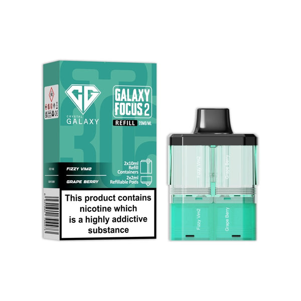 Crystal Galaxy Focus 2 Replacement Pods Pack of 5 - Fizzy Vim2 / Grape Berry - vapeukwholesale
