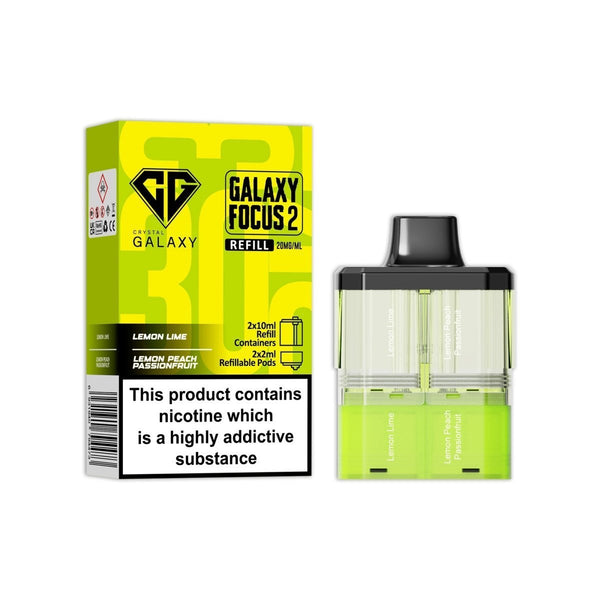 Crystal Galaxy Focus 2 Replacement Pods Pack of 5 - Lemon Lime / Lemon Passion Fruit - vapeukwholesale