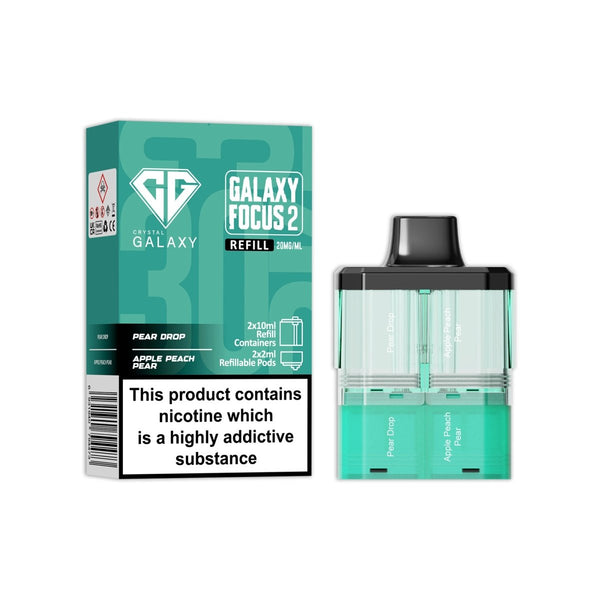 Crystal Galaxy Focus 2 Replacement Pods Pack of 5 - Pear Drop / Apple Peach Pear - vapeukwholesale