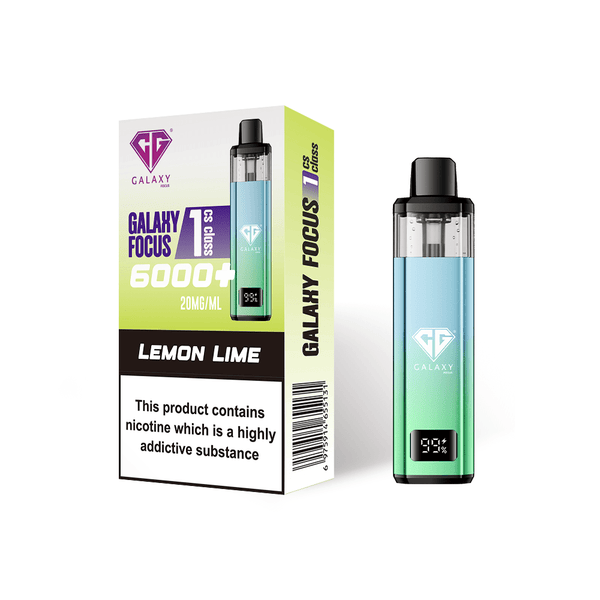 Crystal Galaxy Focus 6000 Vape Kit Box of 5 - Lemon Lime - vapeukwholesale