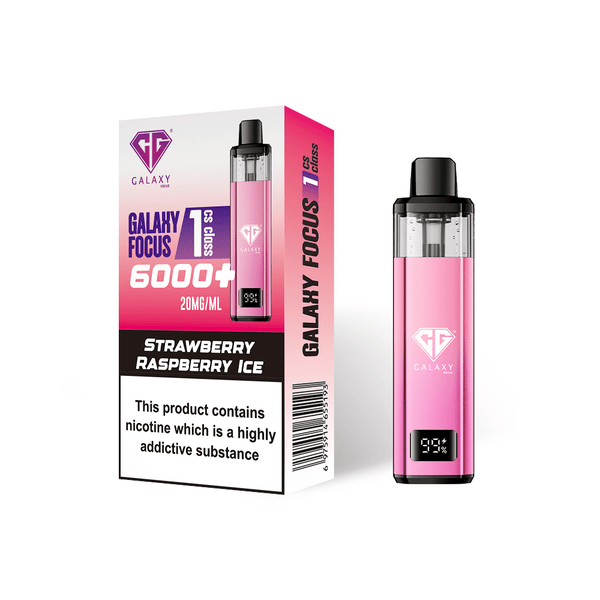 Crystal Galaxy Focus 6000 Vape Kit Box of 5 - Strawberry Raspberry Ice - vapeukwholesale