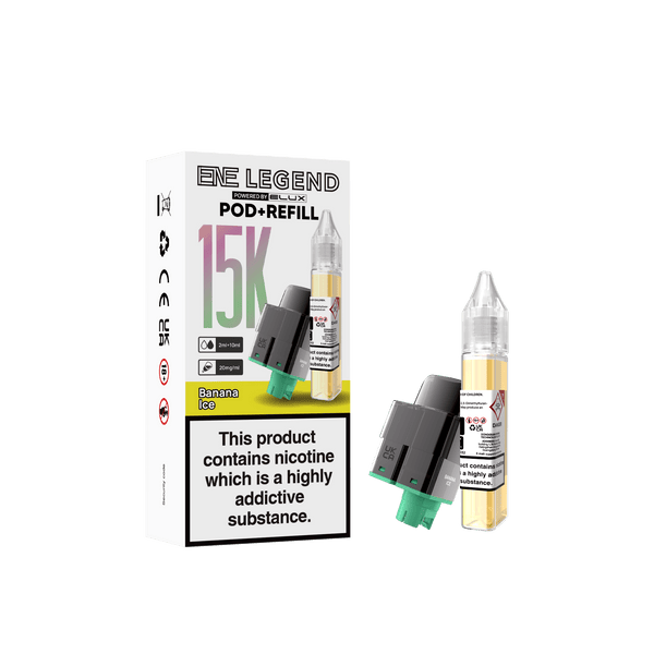 Elux ENE Legend 15k Replacement Pods Pack of 5 - Banana Ice - vapeukwholesale
