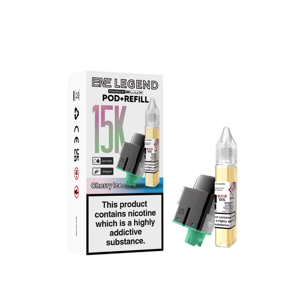 Elux ENE Legend 15k Replacement Pods Pack of 5 - Cherry Ice - vapeukwholesale