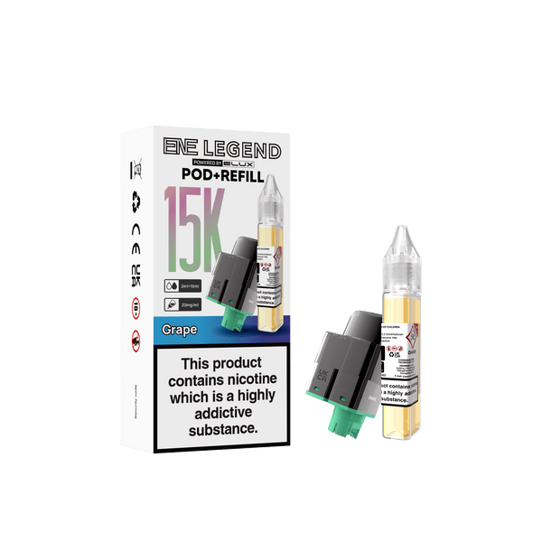 Elux ENE Legend 15k Replacement Pods Pack of 5 - Grape - vapeukwholesale