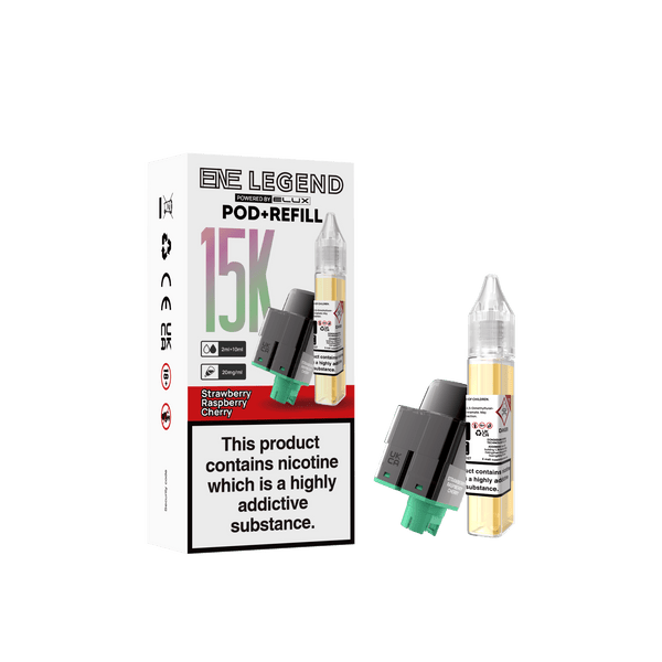 Elux ENE Legend 15k Replacement Pods Pack of 5 - Strawberry Raspberry Cherry Ice - vapeukwholesale