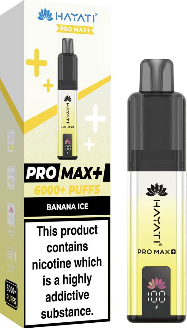 Hayati Pro Max Plus 6000 Vape Box of 5 - Banana Ice Flavour