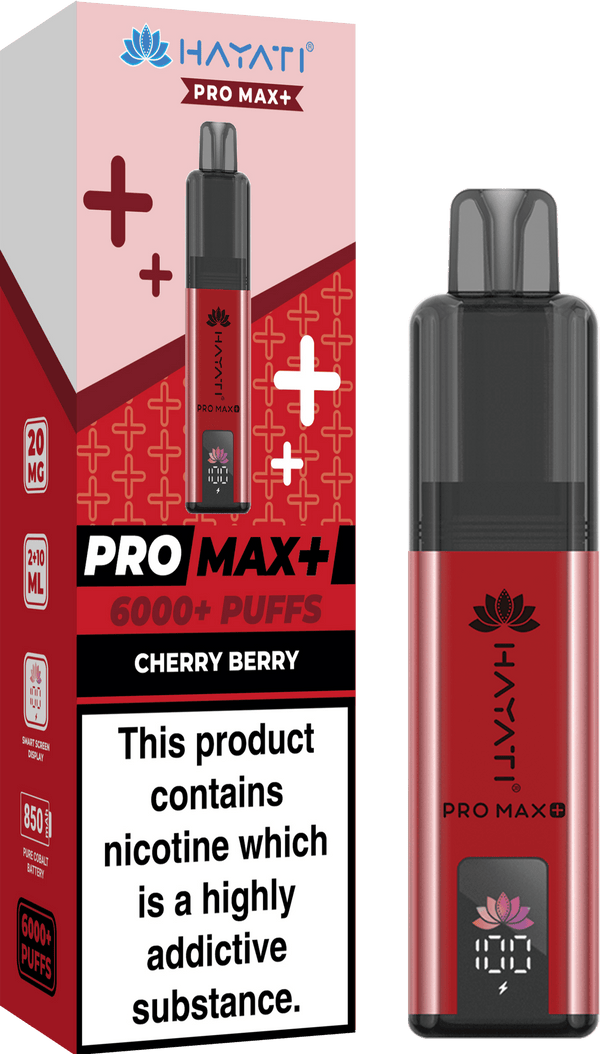 Hayati Pro Max Plus 6000 Vape Box of 5 - Flavour Cherry Berry