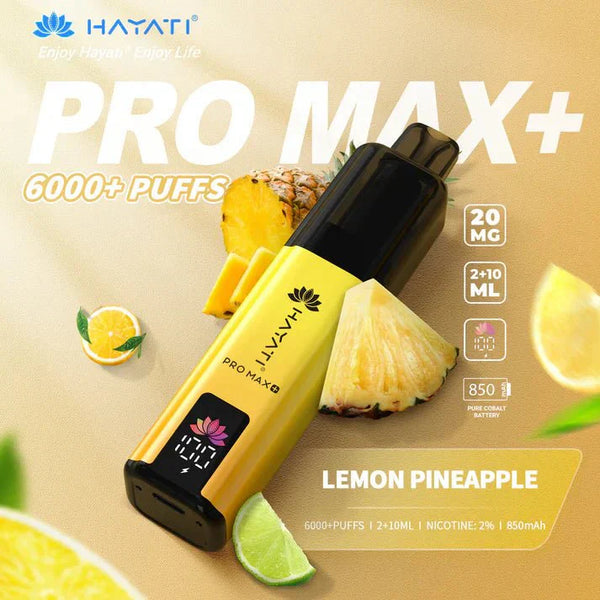 Hayati Pro Max Plus 6000 Vape Box of 5 - Flavour Lemon Pineapple 