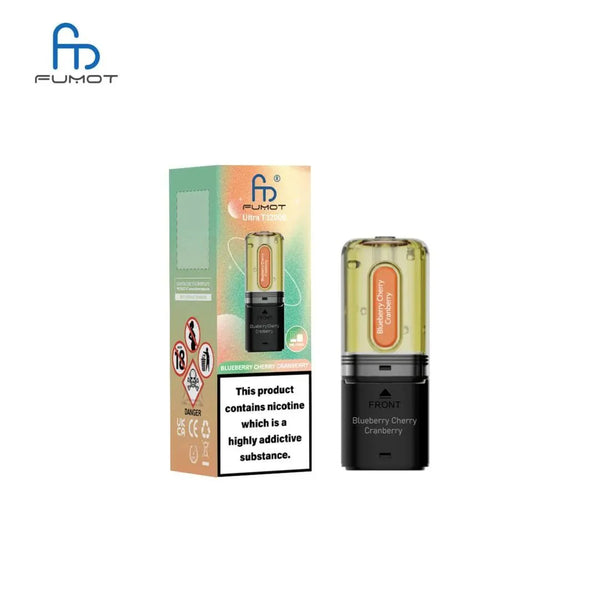 RandM Fumot T32000 Ultra Replacement Pods Box of 5 - Blueberry Cherry Cranberry - vapeukwholesale