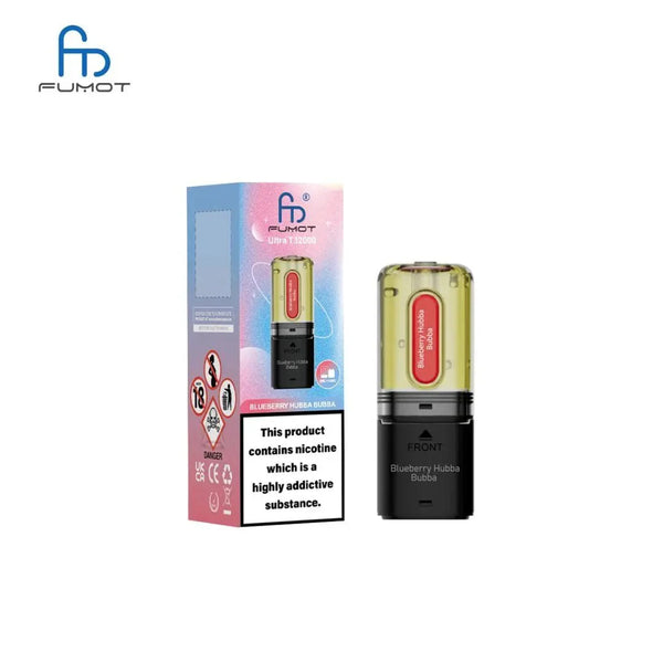 RandM Fumot T32000 Ultra Replacement Pods Box of 5 - Blueberry Hubba Bubba - vapeukwholesale