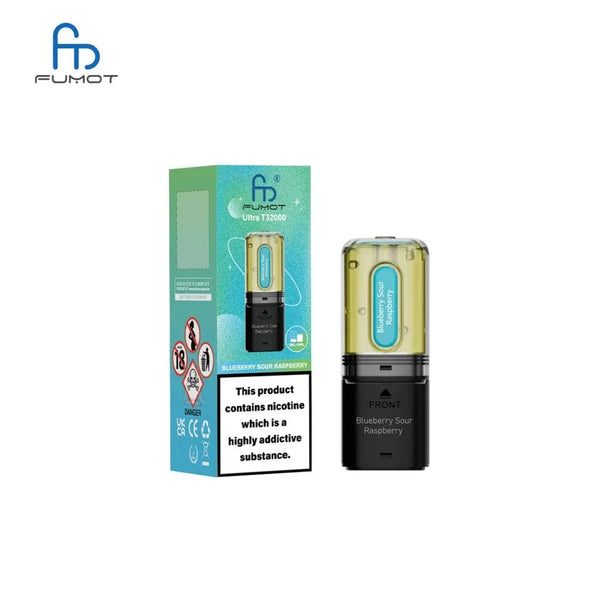 RandM Fumot T32000 Ultra Replacement Pods Box of 5 - Blueberry Sour Raspberry - vapeukwholesale