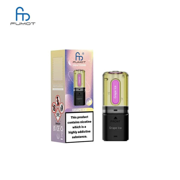 RandM Fumot T32000 Ultra Replacement Pods Box of 5 - Grape Ice - vapeukwholesale